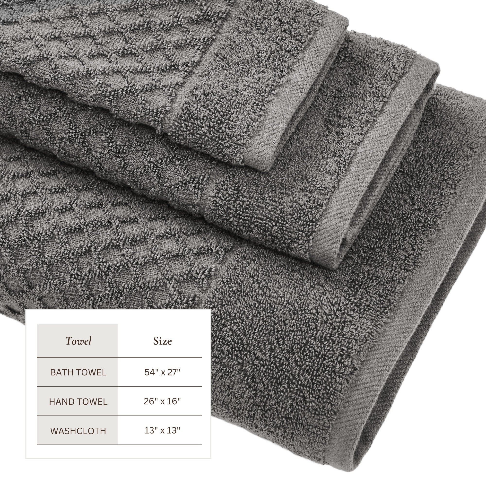 Cotton Diamond Bath Towel Set - Grayson Collection