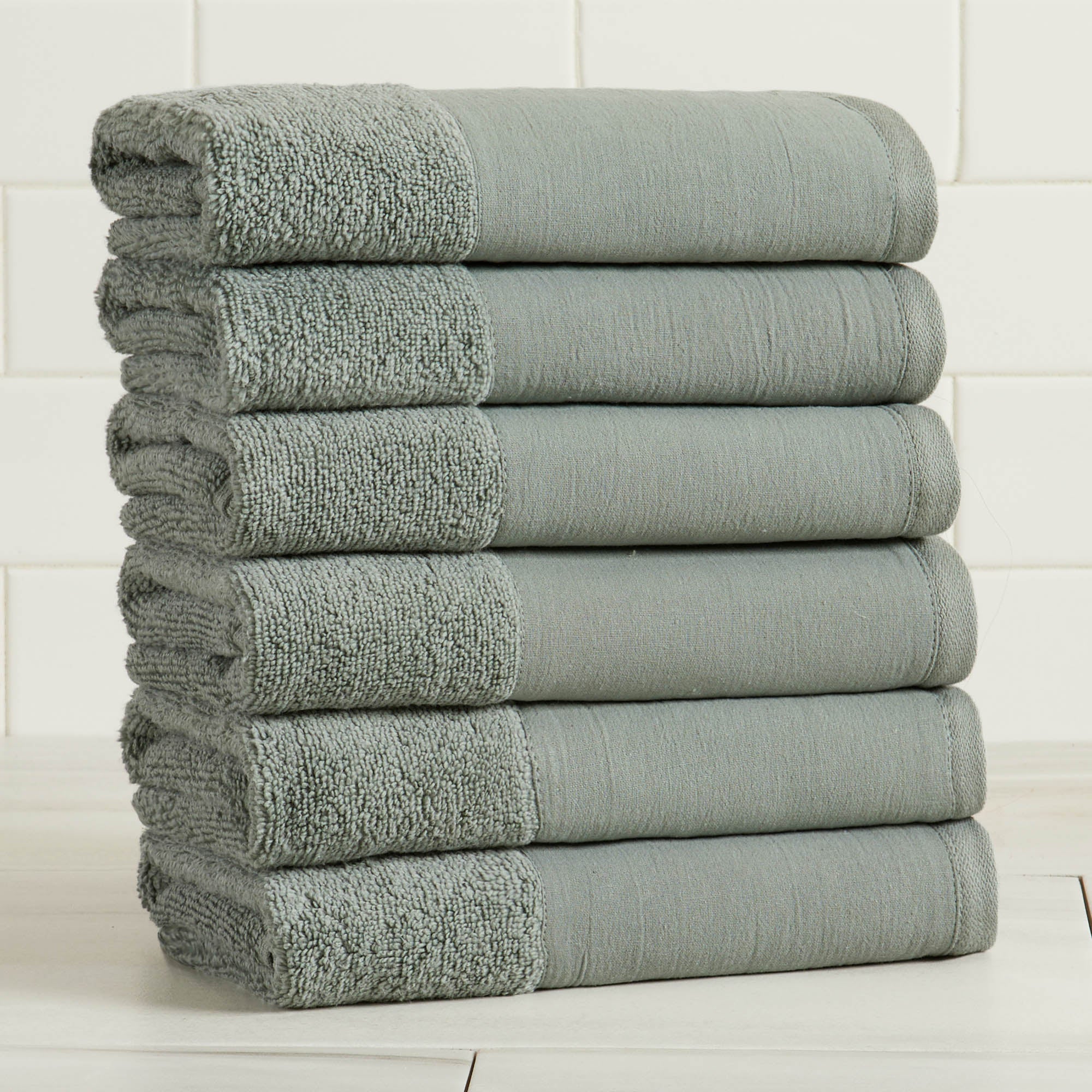 Border 6-Piece Towel Set - Priya Collection