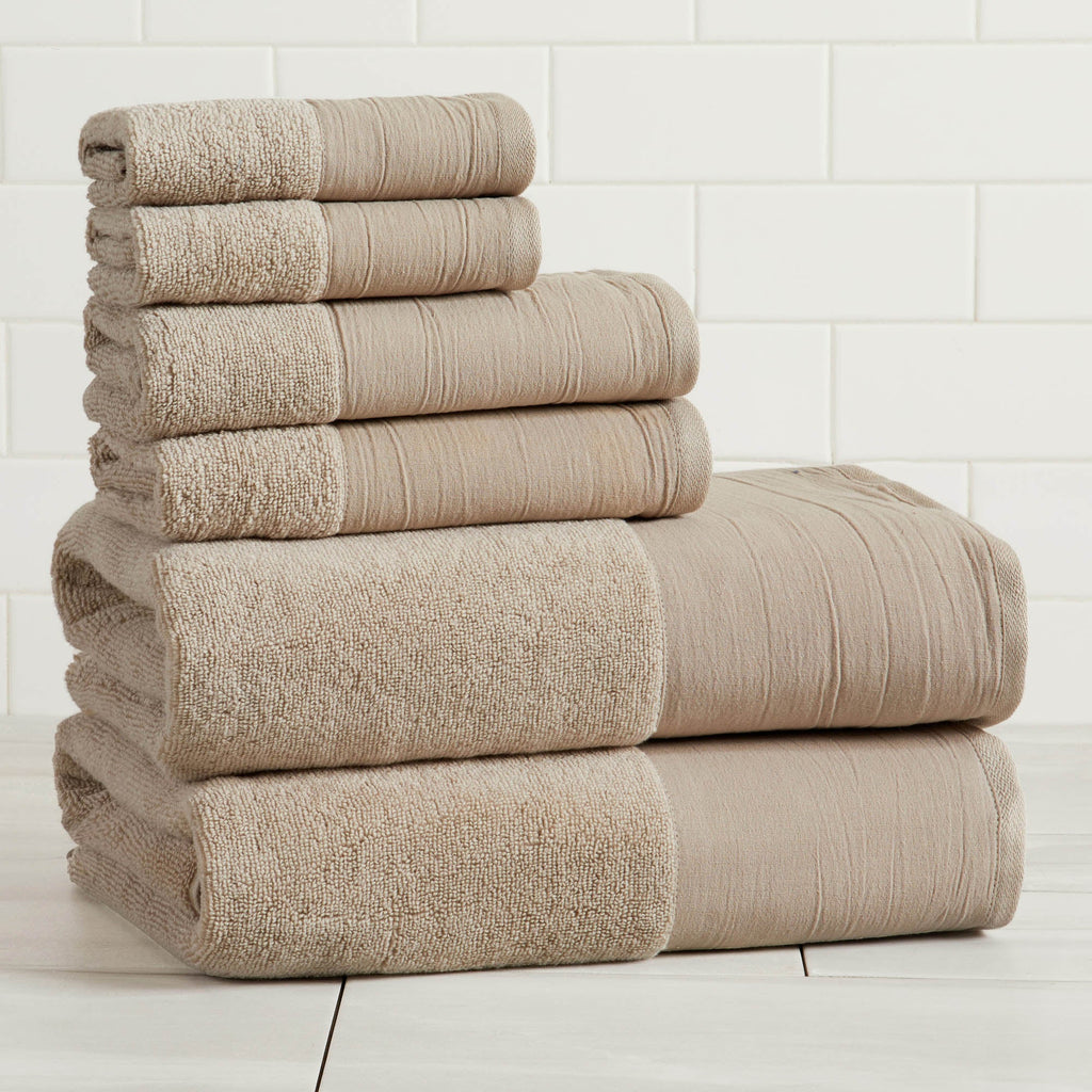 Border 6-Piece Towel Set - Priya Collection
