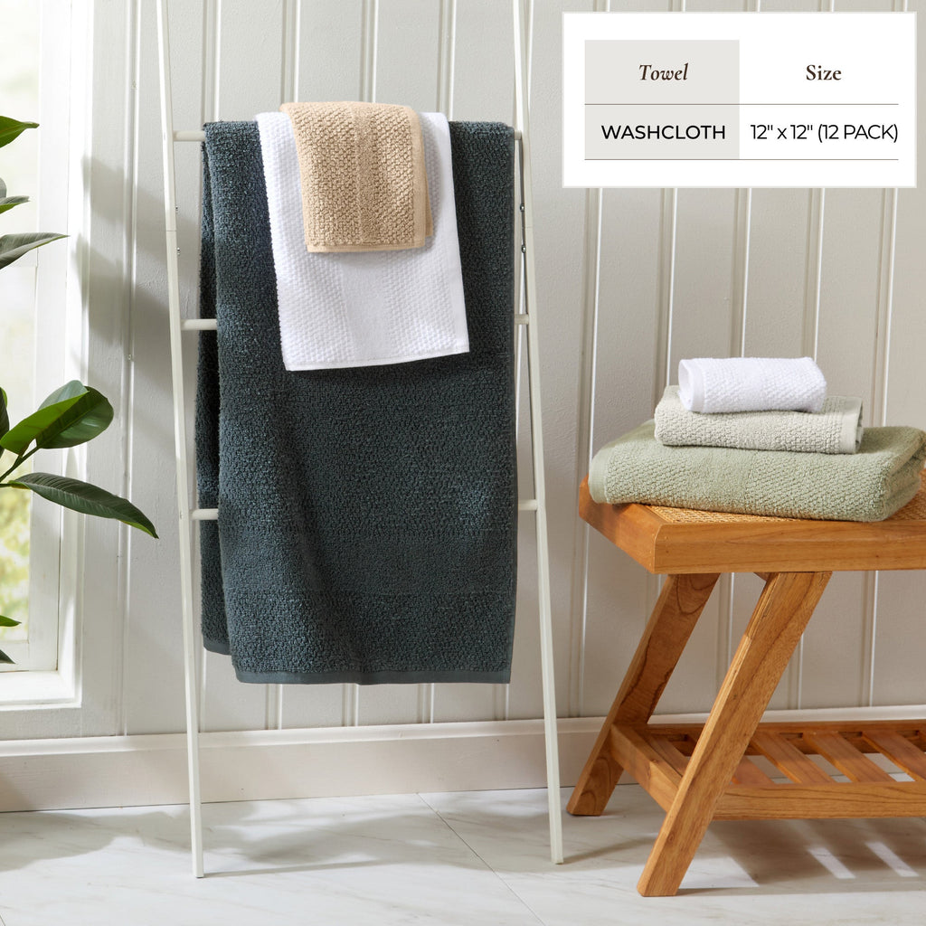 Woven Texture Bath Towel Set - Marbella Collection