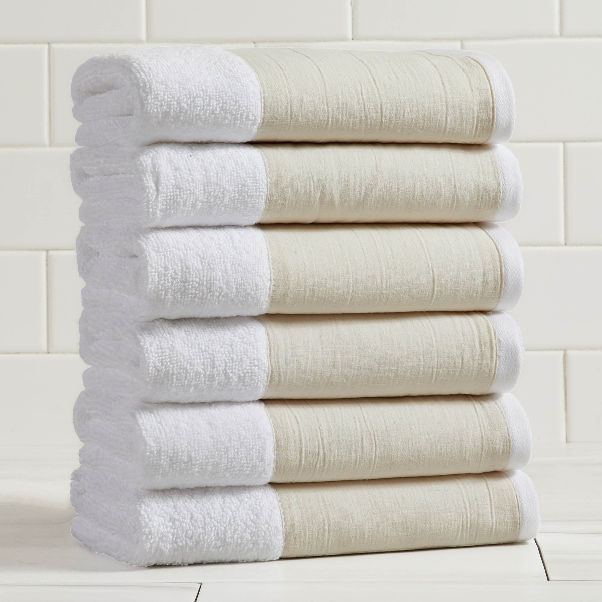 Border 6-Piece Towel Set - Priya Collection