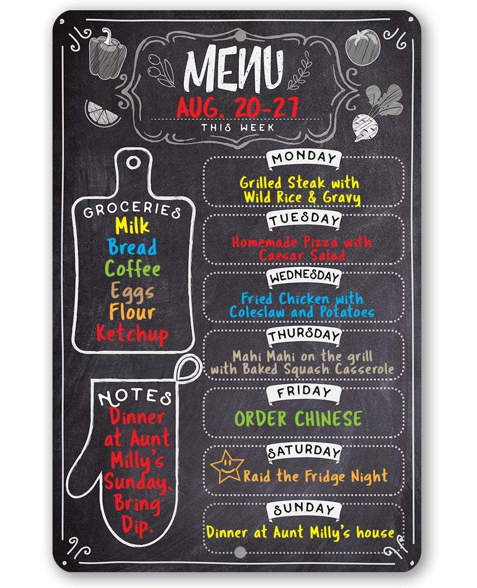 Kitchen Menu Chalkboard