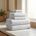 Cotton Ribbed 6-Piece Bath Towel Set - Georgiana Collection