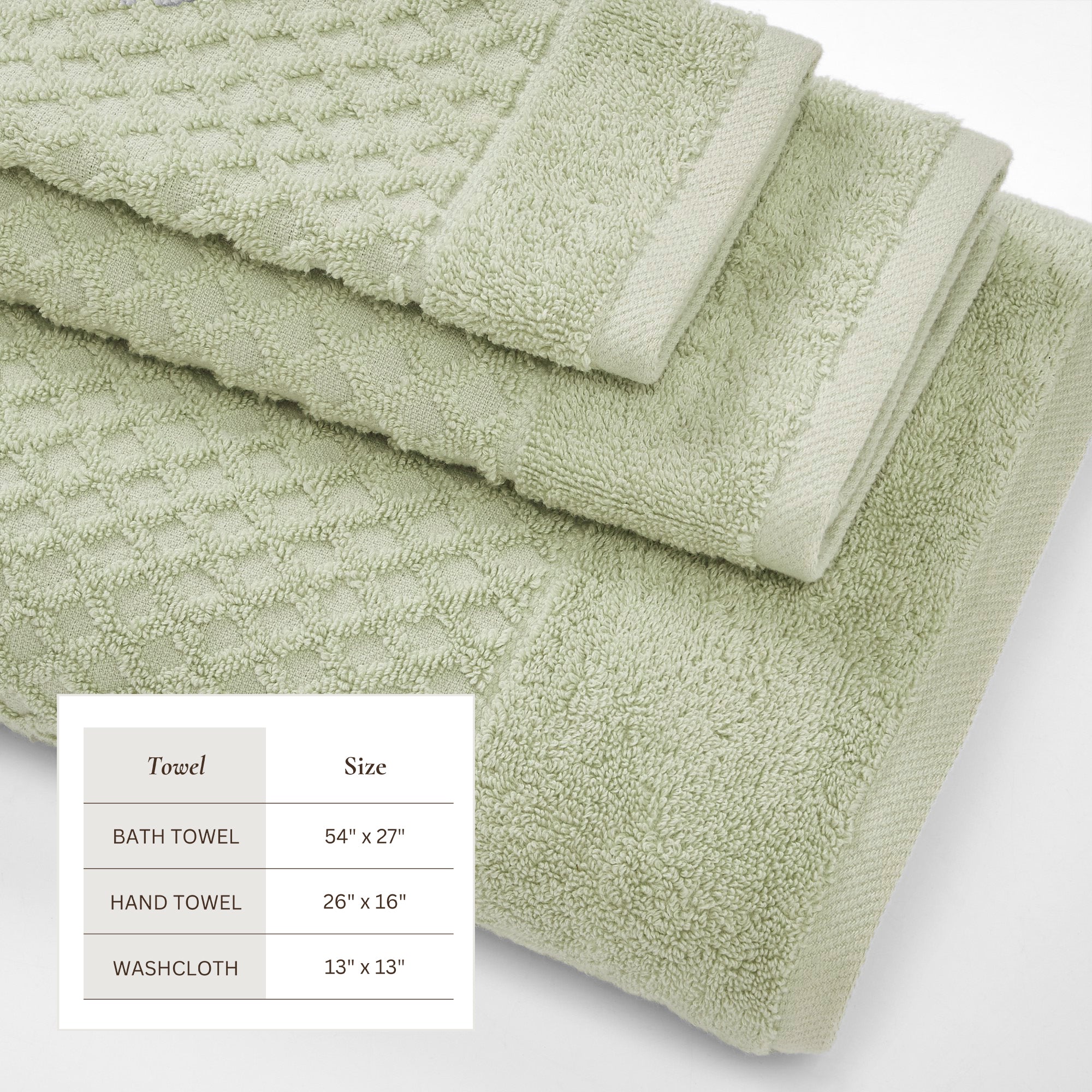 Cotton Diamond Bath Towel Set - Grayson Collection