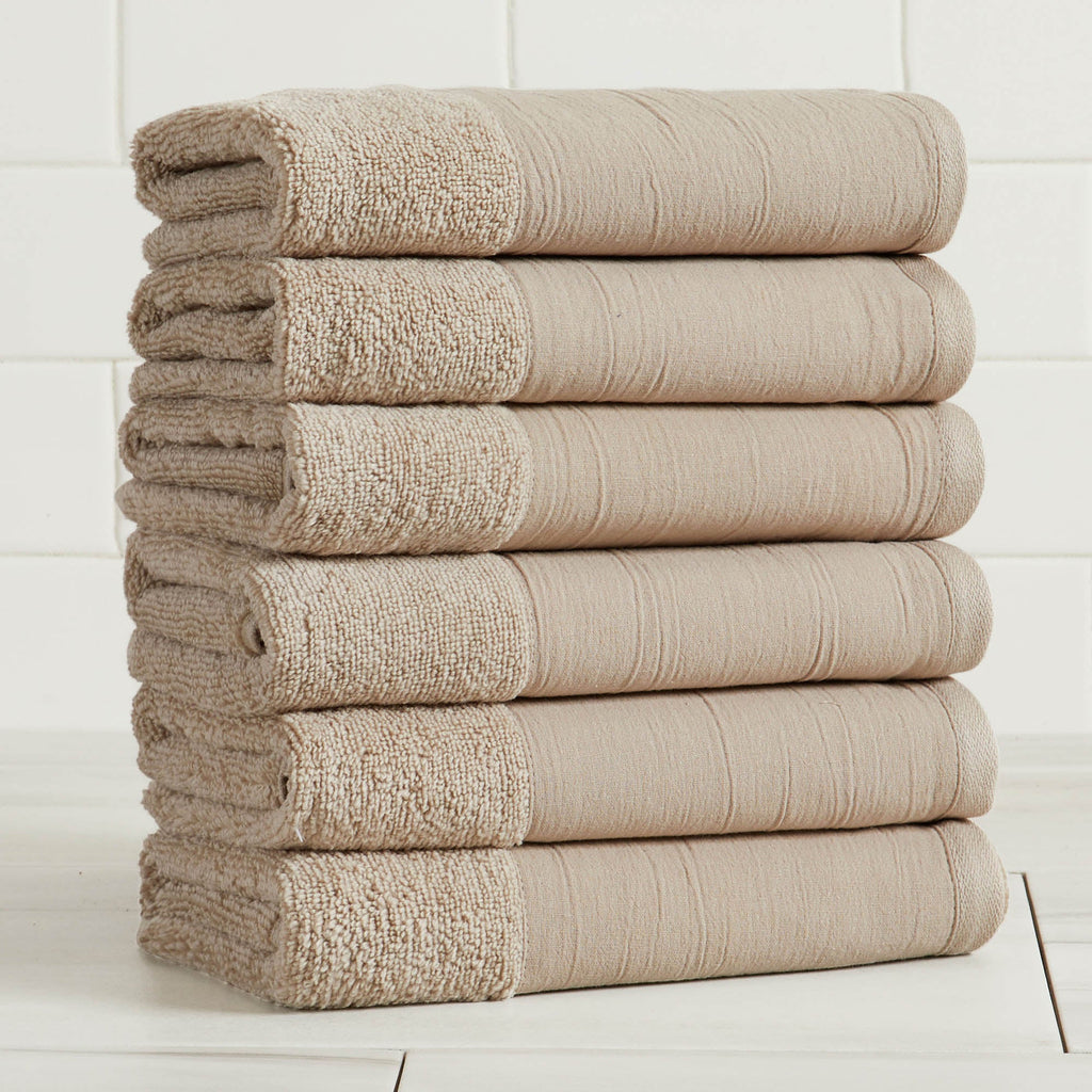 Border 6-Piece Towel Set - Priya Collection