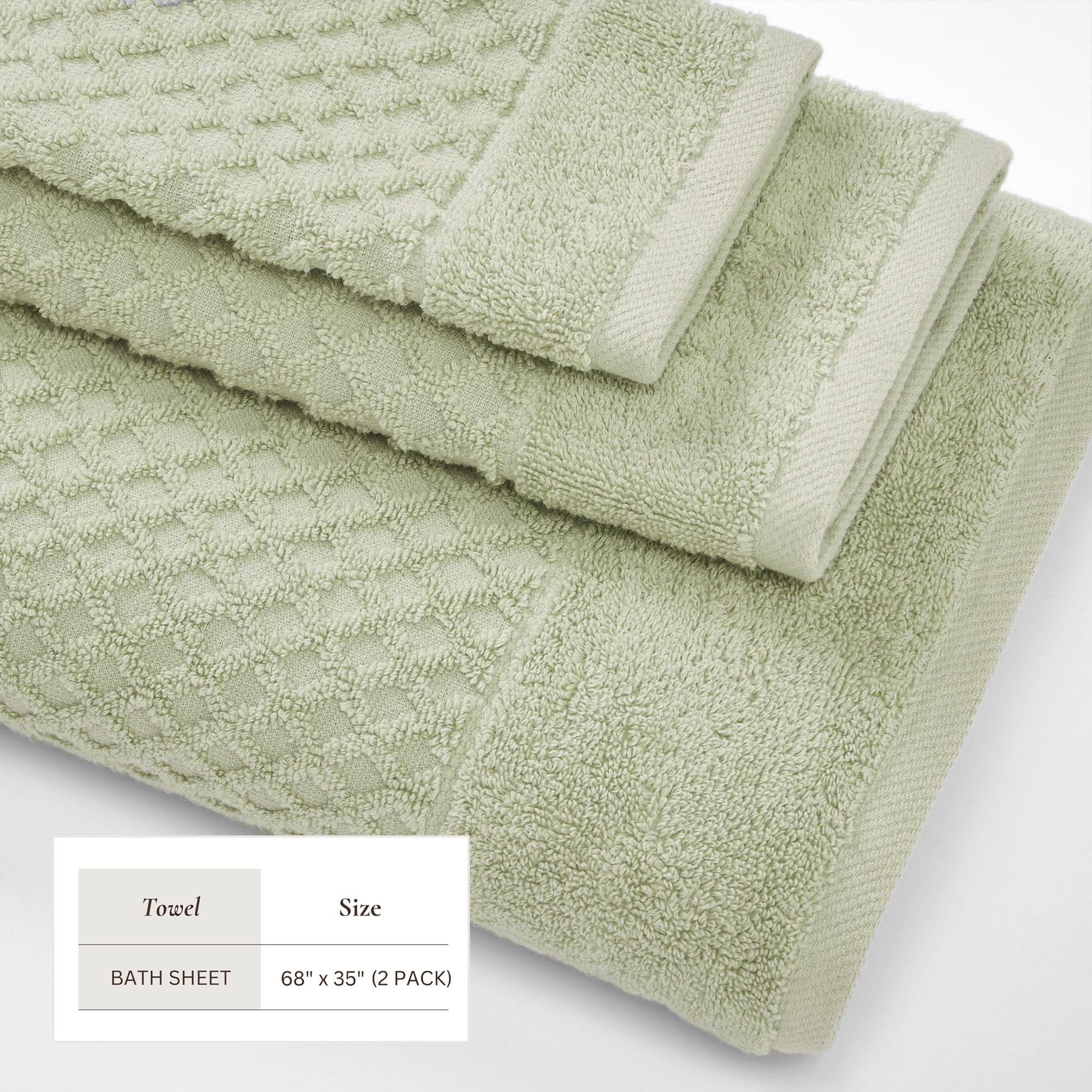 Cotton Diamond Bath Towel Set - Grayson Collection