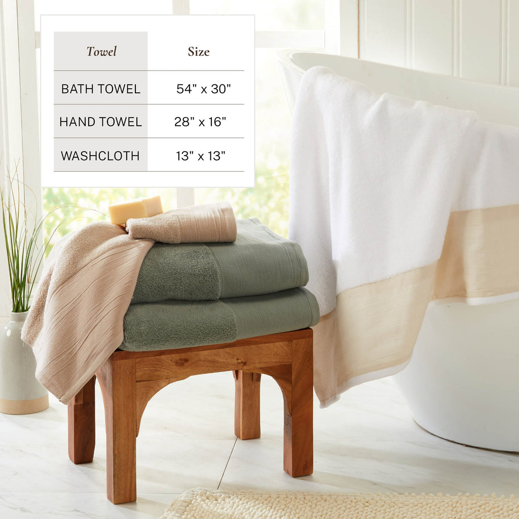Border 6-Piece Towel Set - Priya Collection
