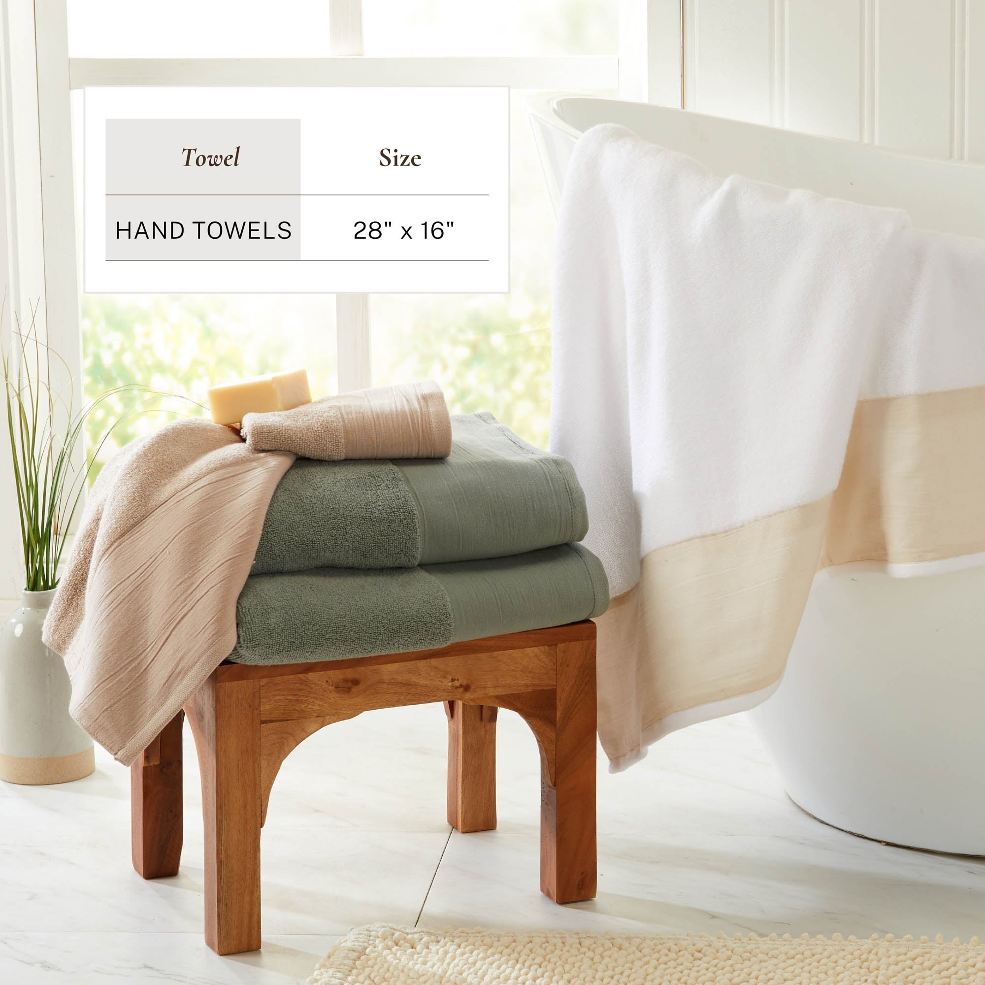 Border 6-Piece Towel Set - Priya Collection